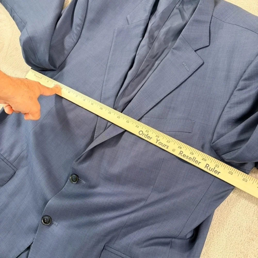 Peter Millar Two Button Sport Coat Blazer Mens 46R Blue 100% Wool Designer
